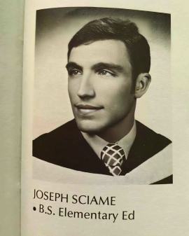 Joseph Sciame in his yearbook after receiving his BS in Elementary Ed