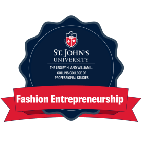 St. John's University fashion entrepreneurship digital badge logo