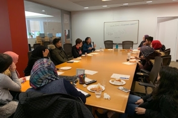 Students at a planning meeting.