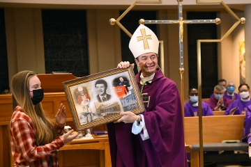 Bishop Brennan Enjoys Warm Welcome from Alma Mater