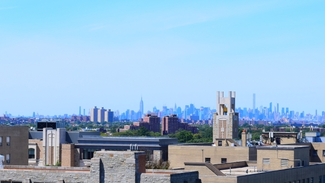Skyline of Manhattan from the St. John's Queens Campus Location 