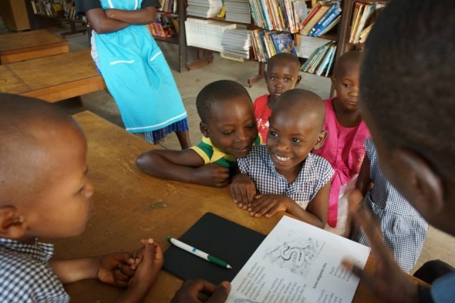 Children laughing together in Uganda