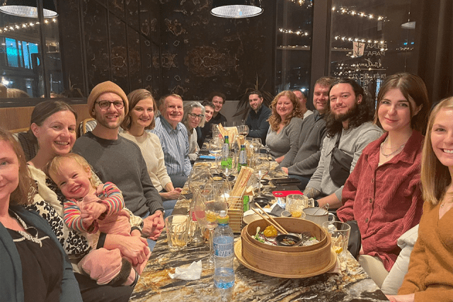 Ukraine Fulbrighters at dinner in Warsaw