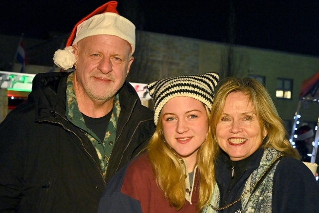 A St. John's student with her parents at the Winter Carnival celebration