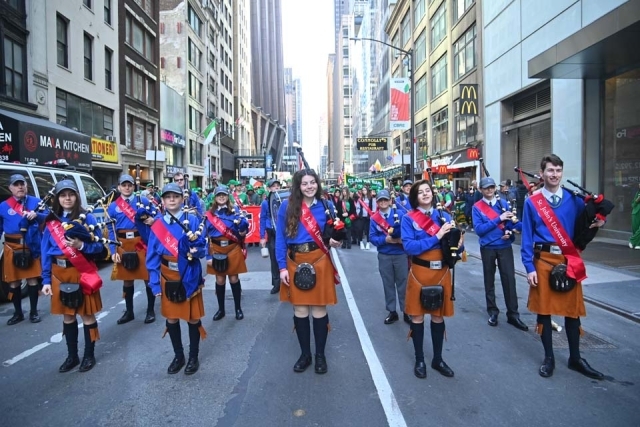 Kellenberg HS Students performing at St. Patrick's Day Parade in NYC
