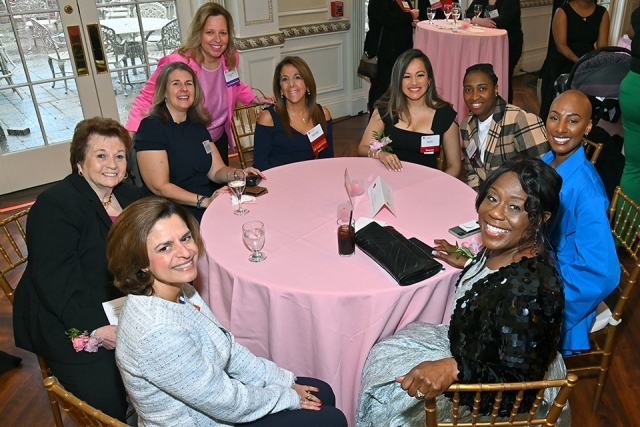 Overhead view of table at St. John's women's lunch