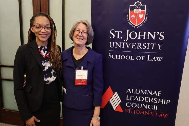 Incoming St. John's Law Dean Jelani Jefferson Exum and St. John's Law alumna Rose DiMartino.