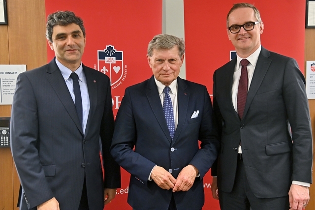 Leszek Balcerowicz, Ph.D. ’74CBA with Tobin Dean and St. John's Professor
