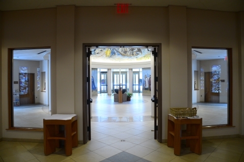 Doorway leading to St. Thomas More Church lobby