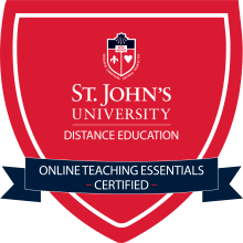 st johns university, distance education, online teaching essentials digital badge