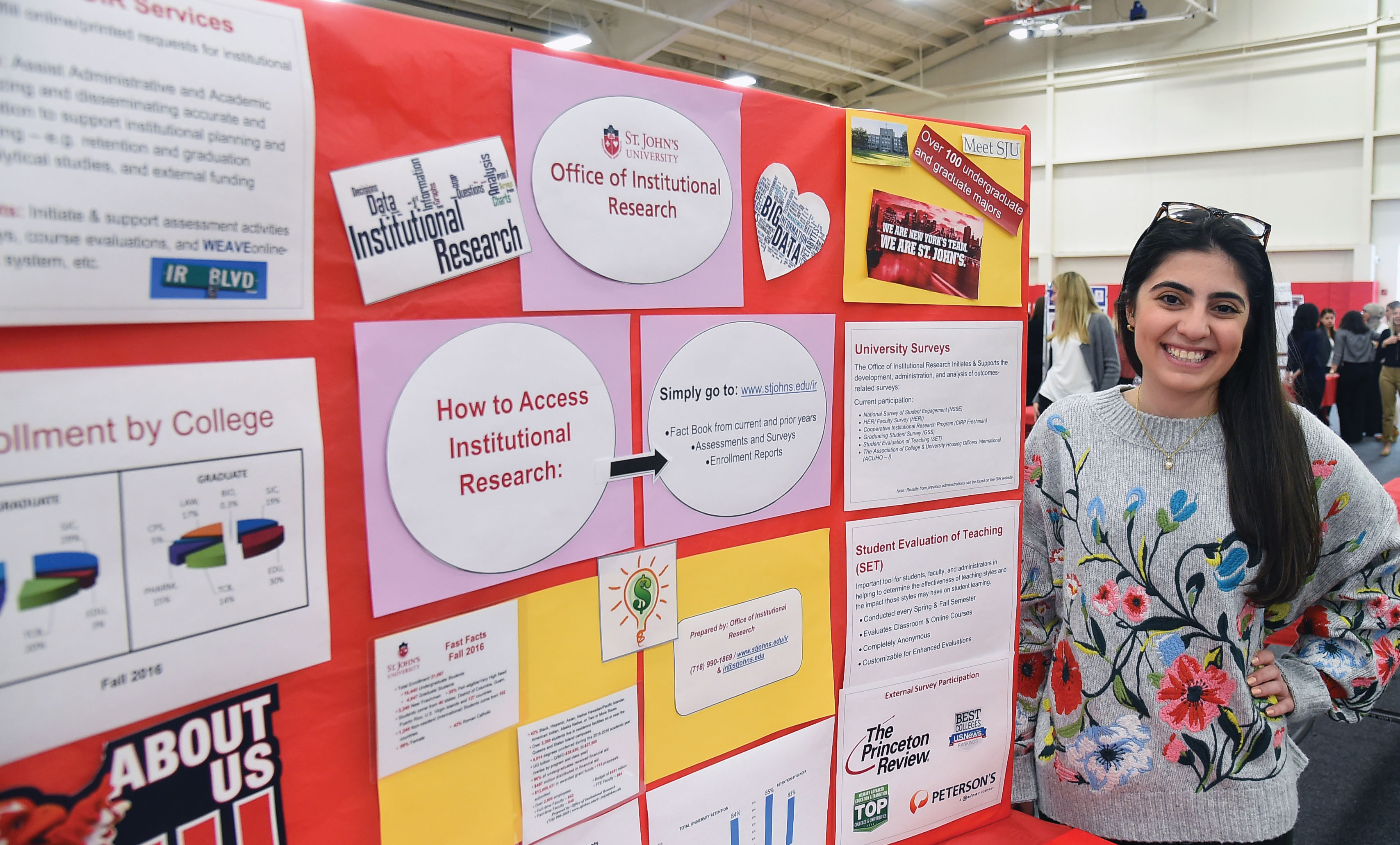 Student and poster at Research Month poster session