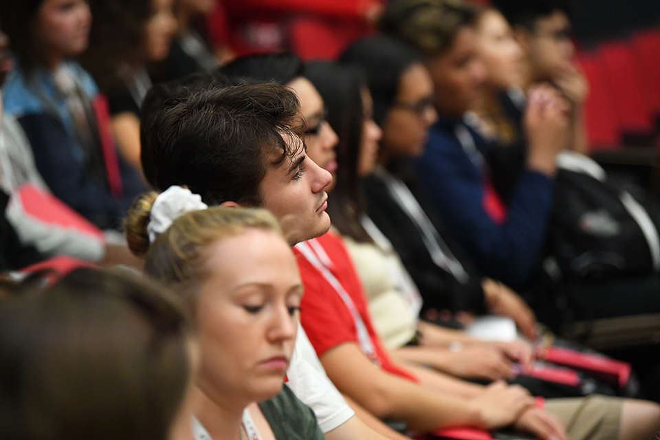 New students sitting down