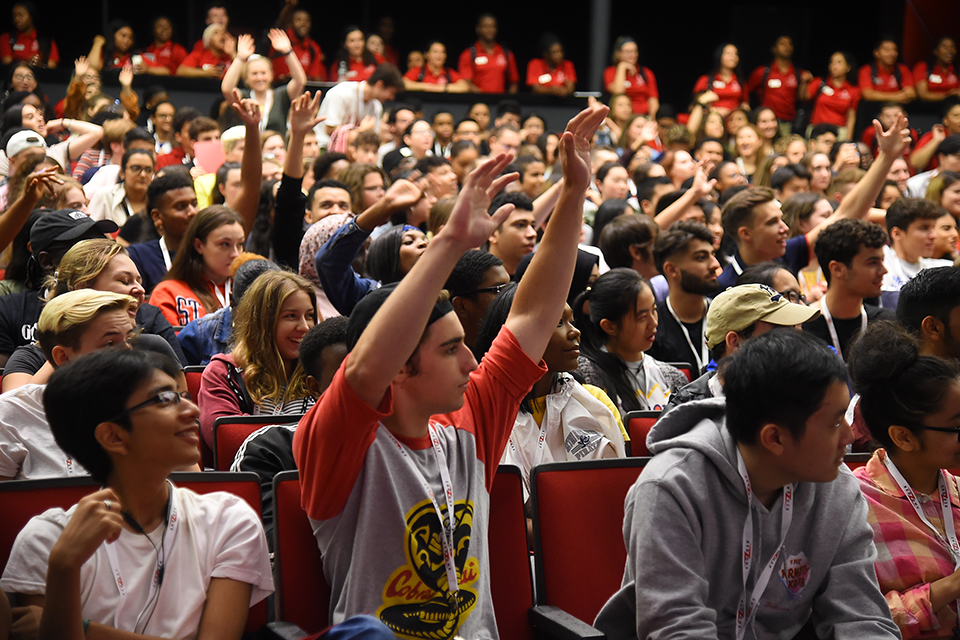 New students assembled in seats