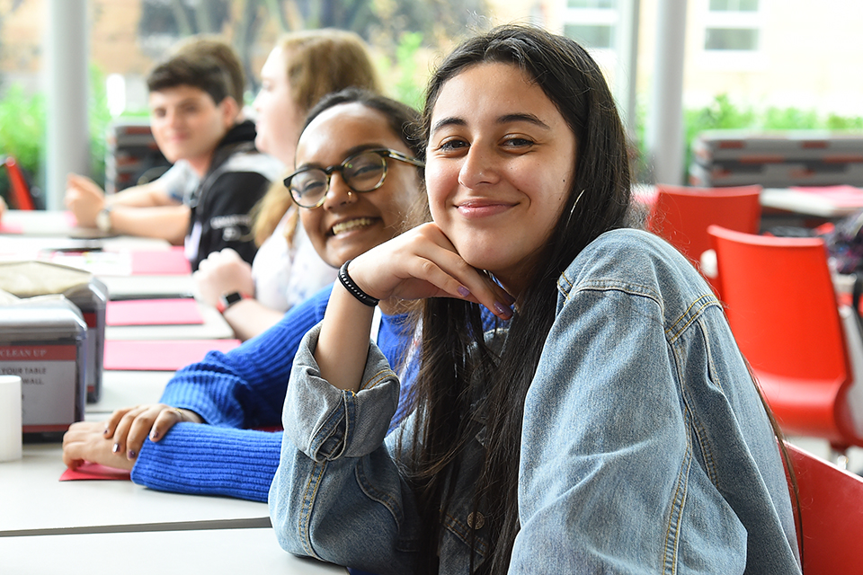 New students smile for picture