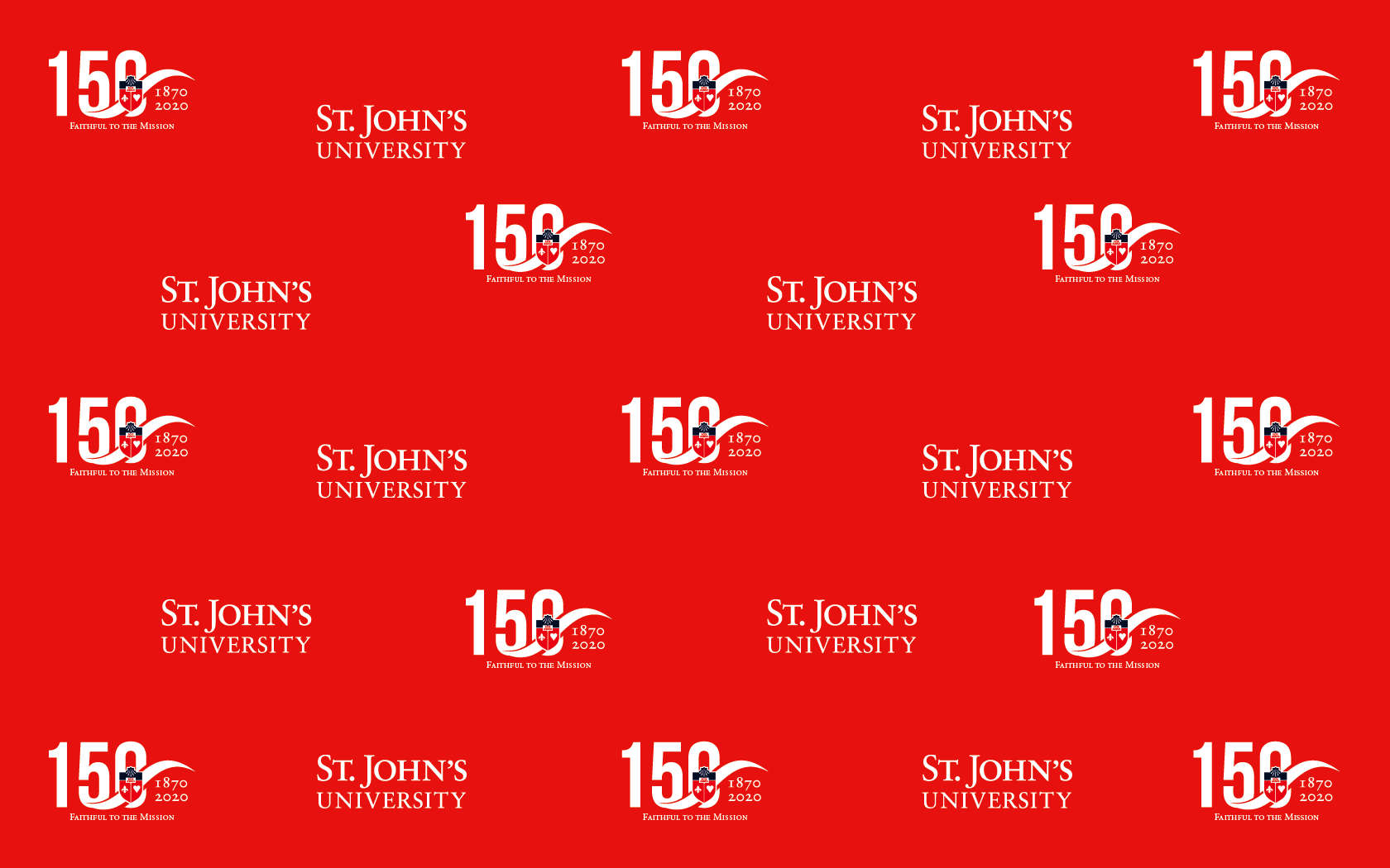150th St. John's University Logo featured as a step and repeat banner.