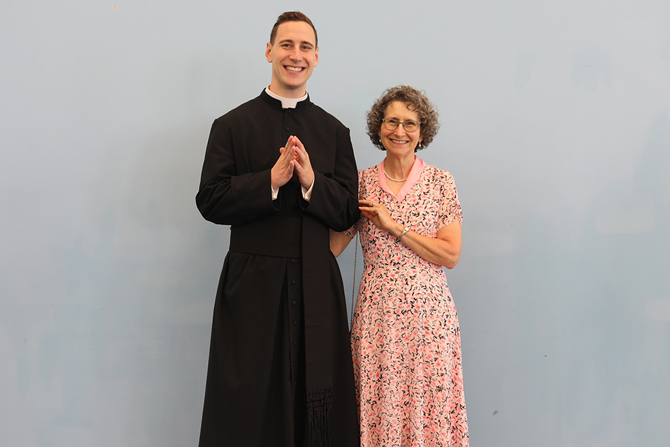 Rev. Stephen Rooney ’17C with his mother
