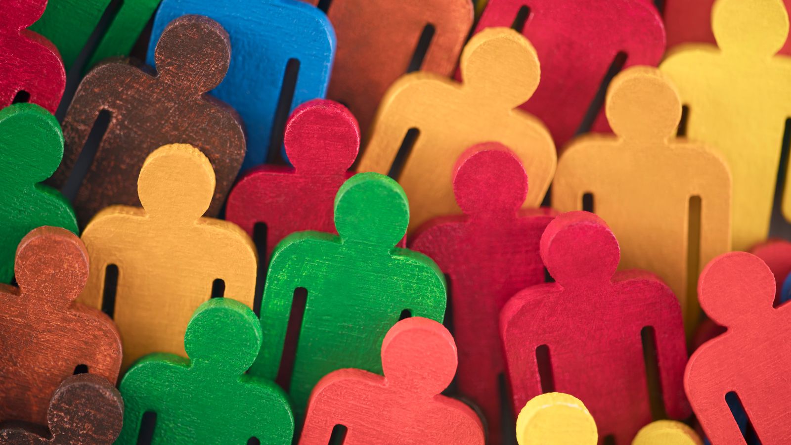 Different color people cutouts