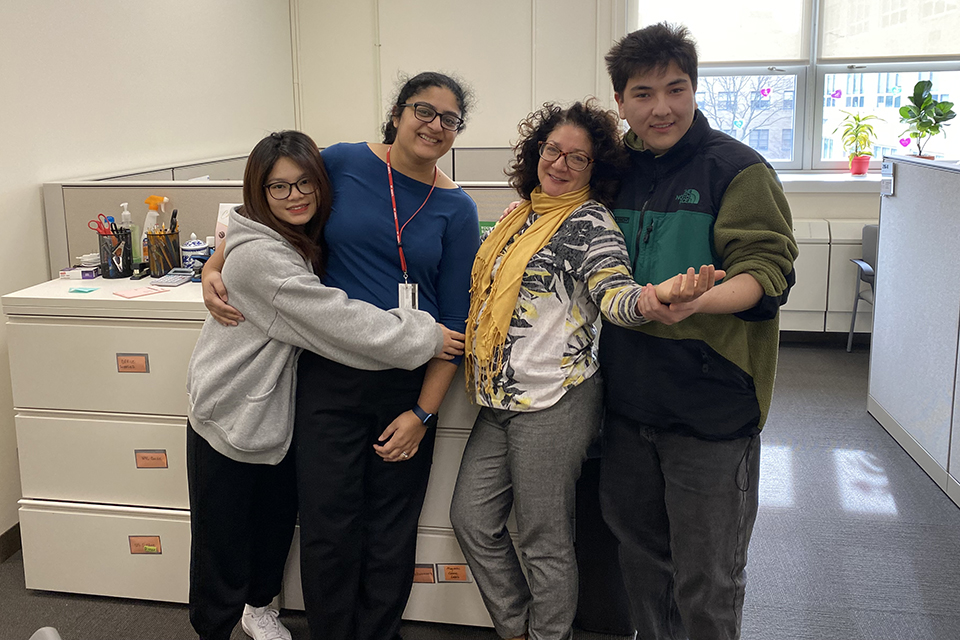 Left to right: Wendy, Sonia Patel, Laura Bellacicco, Alpamys Yechshanov