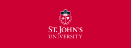 St. John's University Logo on red background