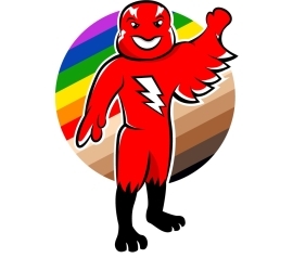 Johnny Thunderbird Infront of Rainbow Circle
