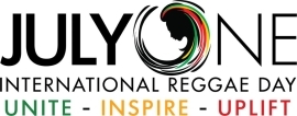 July One Logo Text:JulyOne International Reggae Day Unite . Inspire. Uplift