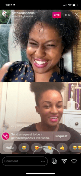 An alumni and Career Counselor on Instagram Live Screen