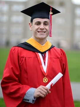 Anthony Salvia in his grad cap and gown
