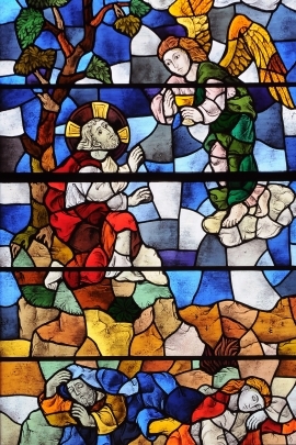 Agony in Garden stained glass art