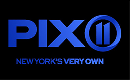 PIX 11: New York's Very Own logo with blue text and black background