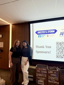 Sydney Dufour and I at our “Come to the Table” reception for the Shelter in the Storm campaign.