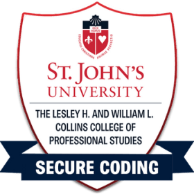 St. John's University Secure Coding Digital Badge Logo