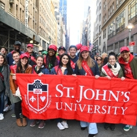 Group of St. John's University Students Celebrating Friendship 