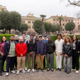 Group of student studying abroad