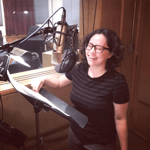 Katrina Reese Curato in the voiceover studio