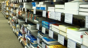 Textbooks in bookstore