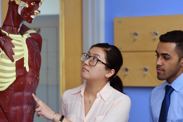 Pharmacy Student with Skeleton