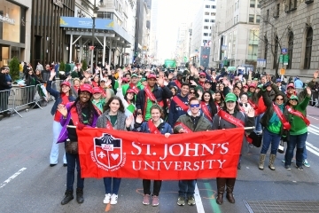 St. John's marches in the New York City St. Patrick's Day Parade
