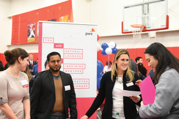 Students gathering at Career Fair