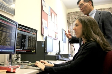 Alexa Napolitano ’14TCB at the computer