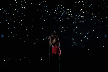Juice WRLD performing at the 2019 Red Storm Tip-Off