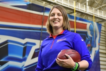 Kathryn Smith ‘07 at Buffalo Bills facility