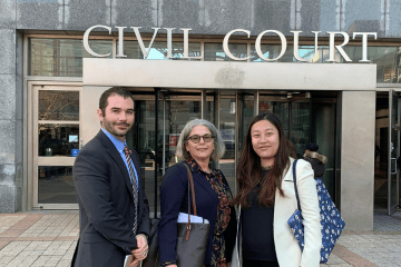 L-R: Dan Drury '20, Helen Wrobel '94, and Rita Wang ‘19LL.M