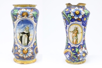 two carofano apothecary jars