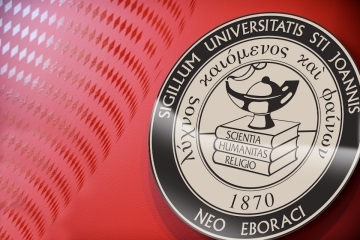 Seal on red background