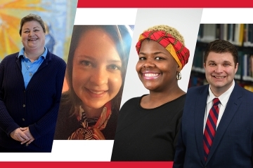 L-R: Sr. Patricia Evanick, D.C. ’97GEd; Christine Horstman; Monique Jernigan; and Jason T. Bartlett, Ph.D.