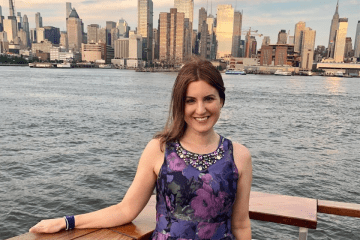 Sandy Strk on a boat