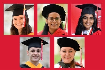 Five headshots of President's Society graduates