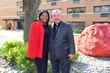 Blessing Marks the Return of Education Faculty to Campus
