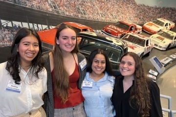 St. John’s case study team (from left): Ashley Pineda-Salgado, Hailey Pomara, Zuleydy Perez, and Alexandra Hetherington