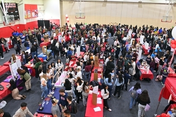 Overhead view of Spring Activities Fair